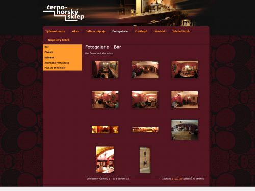 Internetové stránky - Černohorský sklep Brno (restaurant)