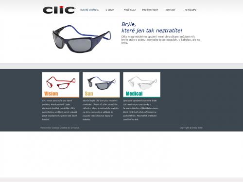Internetové stránky - Click brýle (produktový web)