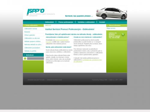 Internetové stránky - ISPP-O Pomoc poškozeným - odškodnění