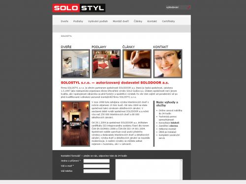 Internetové stránky - Solostyl dveře podlahy (firemní web)