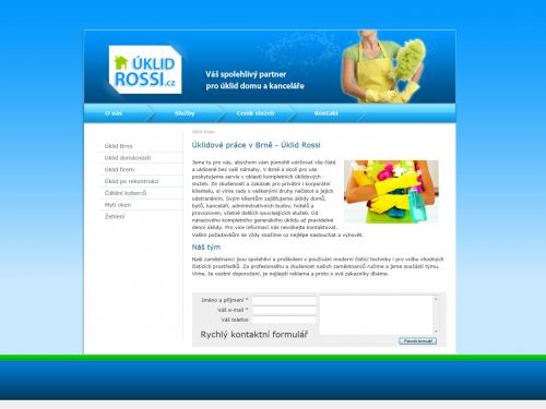 Internetové stránky - Úklid Marek Rossi (web úklidové firmy)