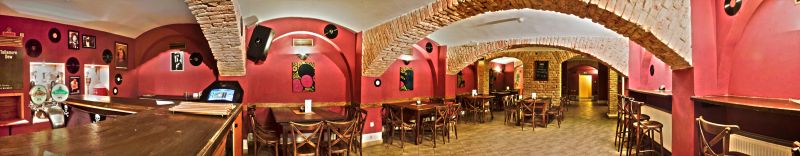 Panoramatická fotografie interieru restaurace - ilustrační fotografie Panoramatická fotografie interieru restaurace - ilustrační fotografie